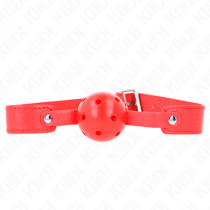 KINK - PALLA TRASPIRANTE ROSSA 4,5 CM BAVAGLIO 65 x 2,5 CM - KINK COLLAR & GAG | Lingerie Harness Boutique