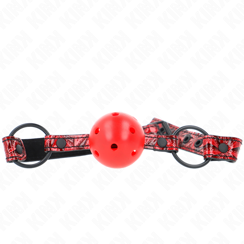 KINK - PALLA CON MOTIVO A DIAMANTI 4.5 CM MODELLO GAG 1 64.5 CM REGOLABILE 42-60 CM - KINK COLLAR & GAG | Lingerie Harness Boutique