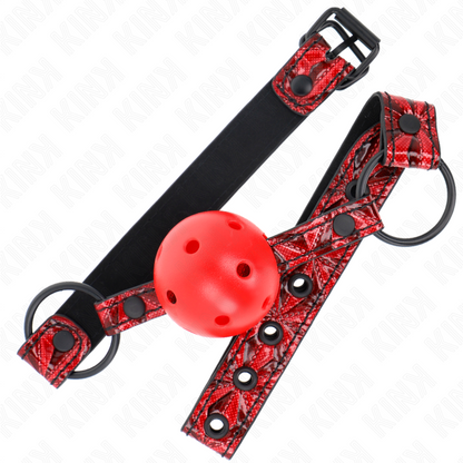KINK - PALLA CON MOTIVO A DIAMANTI 4.5 CM MODELLO GAG 1 64.5 CM REGOLABILE 42-60 CM - KINK COLLAR & GAG | Lingerie Harness Boutique