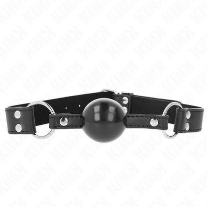 KINK - PALLA MORBIDA E SOLIDA BAVARO 4 CM CON CINTURINO IN SIMILPELLE 62 x 2,5 CM REGOLABILE 42-58 CM - KINK COLLAR & GAG | Lingerie Harness Boutique