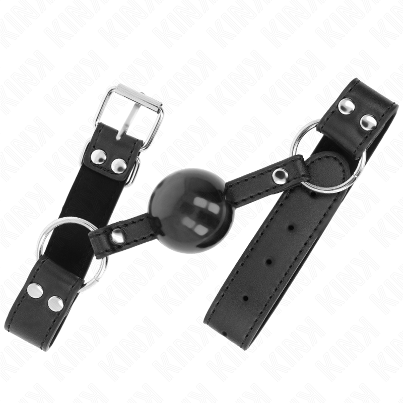 KINK - PALLA MORBIDA E SOLIDA BAVARO 4 CM CON CINTURINO IN SIMILPELLE 62 x 2,5 CM REGOLABILE 42-58 CM - KINK COLLAR & GAG | Lingerie Harness Boutique