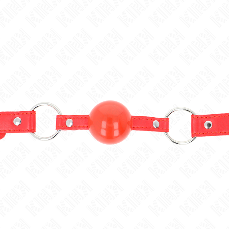 KINK - BALLA IN TPE 4 CM CON SERRATURA ROJO 60 x 2 CM - KINK COLLAR & GAG | Lingerie Harness Boutique