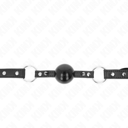 KINK - BALL GAG 4 CM CON RIVETTO PUNTA E CHIUSURA A SCATTO 65 x 2 CM - KINK COLLAR & GAG | Lingerie Harness Boutique
