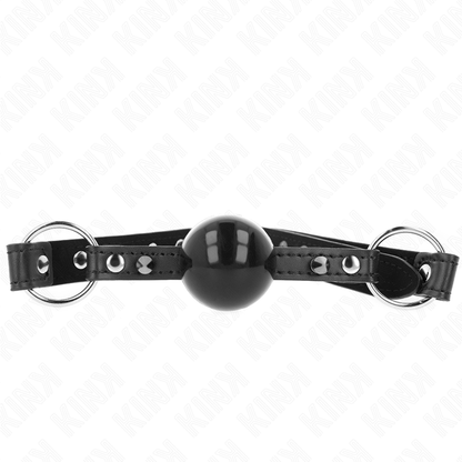 KINK - BALL GAG 4 CM CON RIVETTO PUNTA E CHIUSURA A SCATTO 65 x 2 CM - KINK COLLAR & GAG | Lingerie Harness Boutique