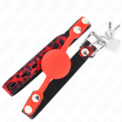 KINK - MODELLO 2 PALLA IN SILICONE 4 CM GAG CON SERRATURA 60 x 2 CM - Lingerie Harness Boutique | Lingerie Harness Boutique