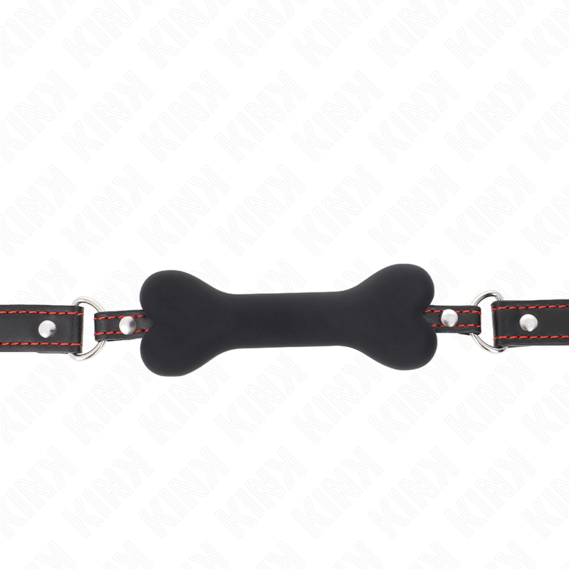 KINK - OSSO NERO 12 CM BAVAGLIO 63 x 2 CM - KINK COLLAR & GAG | Lingerie Harness Boutique