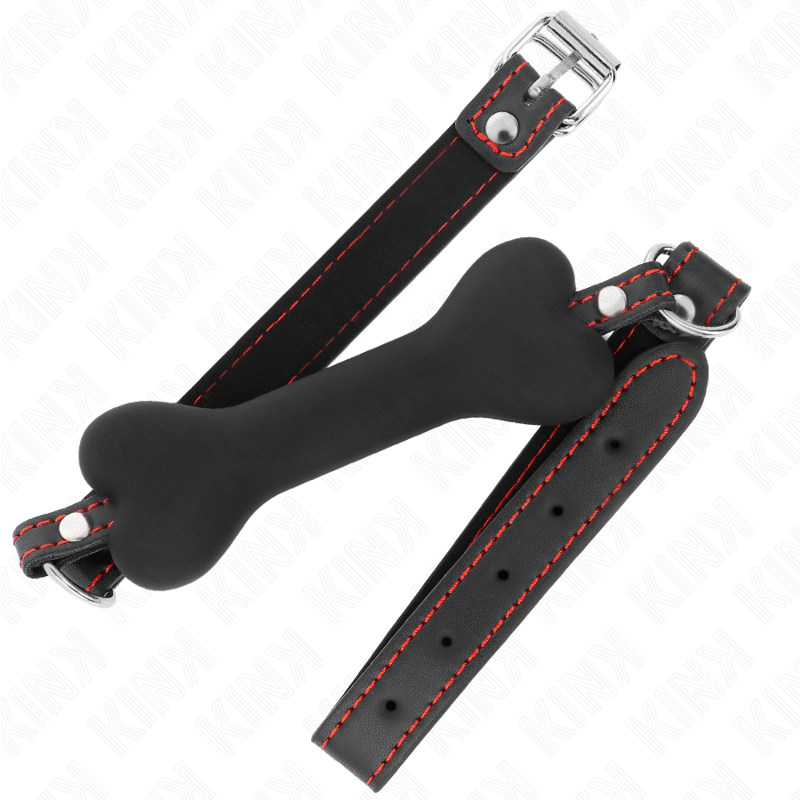 KINK - OSSO NERO 12 CM BAVAGLIO 63 x 2 CM - KINK COLLAR & GAG | Lingerie Harness Boutique