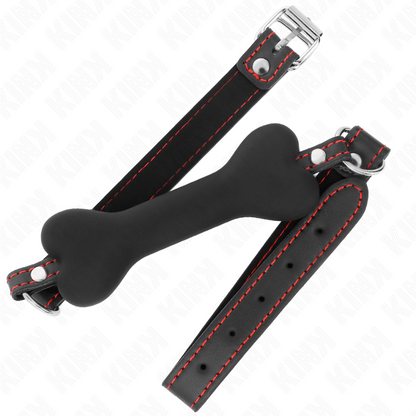 KINK - OSSO NERO 12 CM BAVAGLIO 63 x 2 CM - KINK COLLAR & GAG | Lingerie Harness Boutique