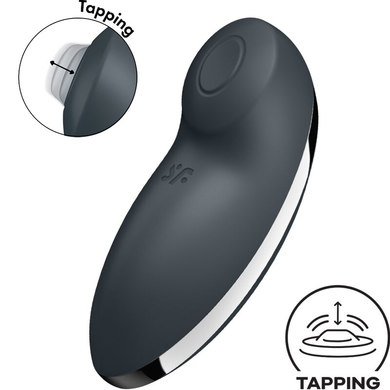 SATISFYER - TAP & CLIMAX 2 VIBRATORE E STIMOLATORE GRIGIO - SATISFYER VIBRATOR | Lingerie Harness Boutique