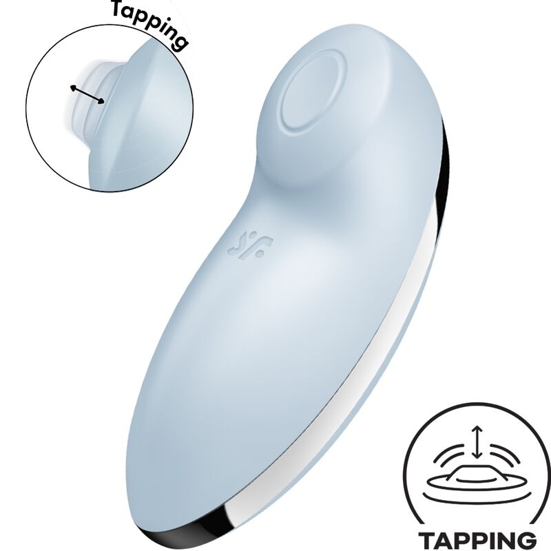 SATISFYER - TAP & CLIMAX 2 VIBRATORE E STIMOLATORE BLU - SATISFYER VIBRATOR | Lingerie Harness Boutique