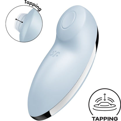 SATISFYER - TAP & CLIMAX 2 VIBRATORE E STIMOLATORE BLU - SATISFYER VIBRATOR | Lingerie Harness Boutique