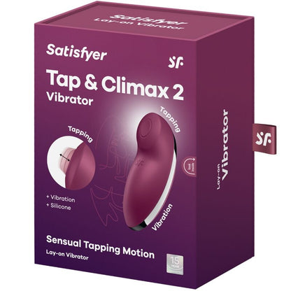 SATISFYER - TAP & CLIMAX 2 VIBRATORE E STIMOLATORE ROSSO - SATISFYER VIBRATOR | Lingerie Harness Boutique
