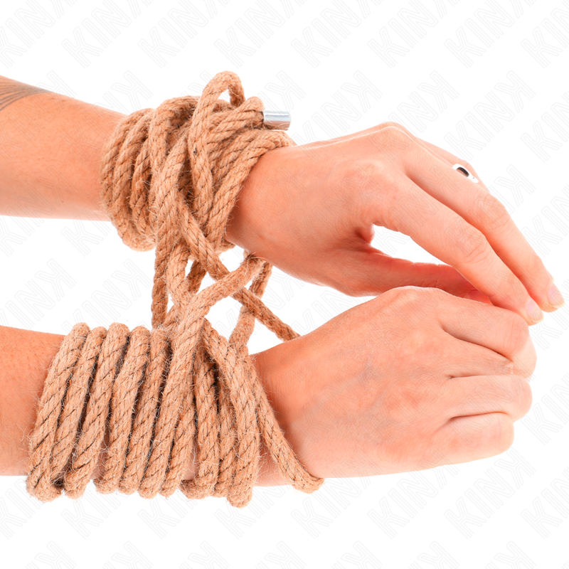 KINK - CORDA DI CANAPA CON TESTA IN METALLO 20 METRI - KINK WRIST RESTRAINT | Lingerie Harness Boutique