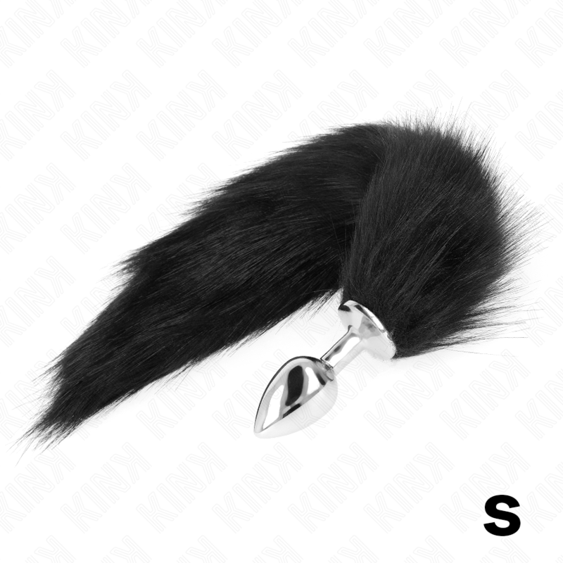 KINK - PLUG ANALE TAGLIA S 7 X 3 CM CON CODA SINTETICA 40 CM NERO - KINK PLEASURE PLUGS | Lingerie Harness Boutique