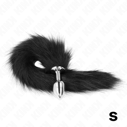 KINK - PLUG ANALE TAGLIA S 7 X 3 CM CON CODA SINTETICA 40 CM NERO - KINK PLEASURE PLUGS | Lingerie Harness Boutique