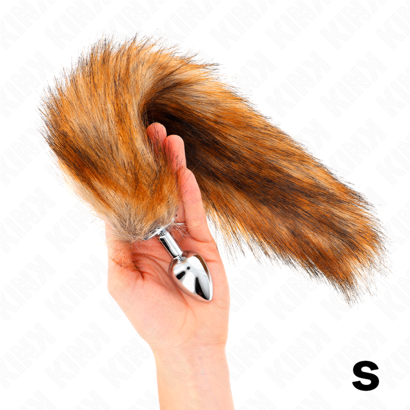 KINK - PLUG ANALE TAGLIA S 7 X 3 CM CON CODA SINTETICA 40 CM MARRONE - KINK PLEASURE PLUGS | Lingerie Harness Boutique