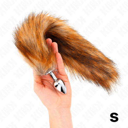 KINK - PLUG ANALE TAGLIA S 7 X 3 CM CON CODA SINTETICA 40 CM MARRONE - KINK PLEASURE PLUGS | Lingerie Harness Boutique