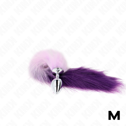 KINK - PLUG ANALE MISURA M 8 X 3,5 CM CON CODA SINTETICA 40 CM VIOLA - KINK PLEASURE PLUGS | Lingerie Harness Boutique