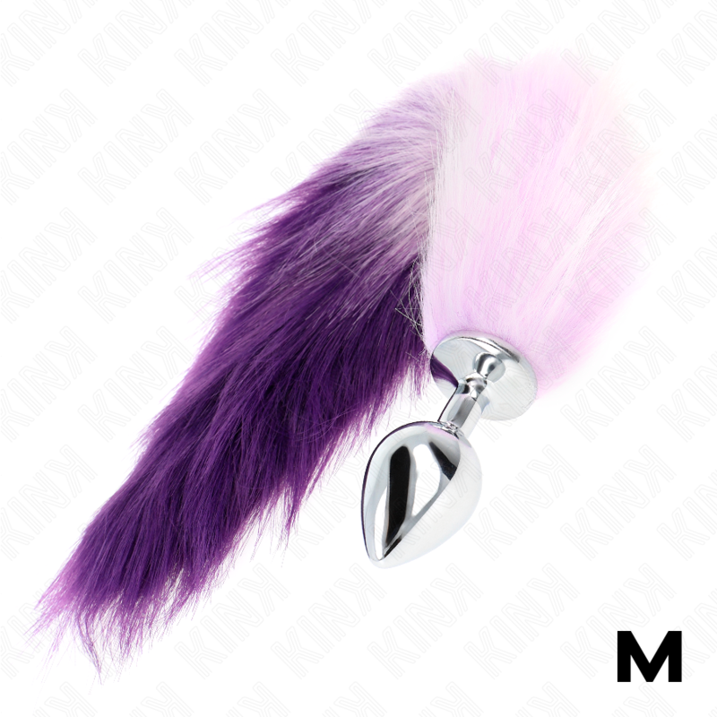 KINK - PLUG ANALE MISURA M 8 X 3,5 CM CON CODA SINTETICA 40 CM VIOLA