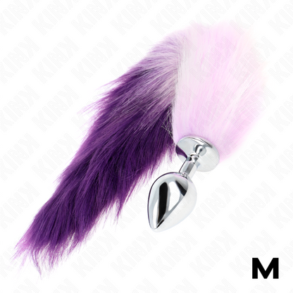 KINK - PLUG ANALE MISURA M 8 X 3,5 CM CON CODA SINTETICA 40 CM VIOLA - KINK PLEASURE PLUGS | Lingerie Harness Boutique