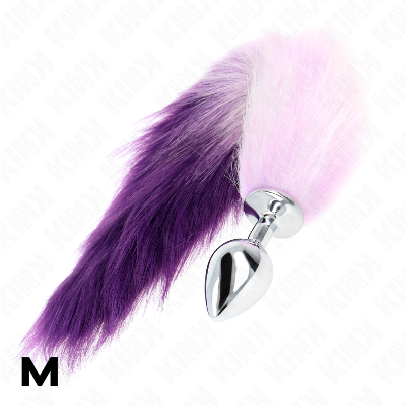 KINK - PLUG ANALE MISURA M 8 X 3,5 CM CON CODA SINTETICA 40 CM VIOLA