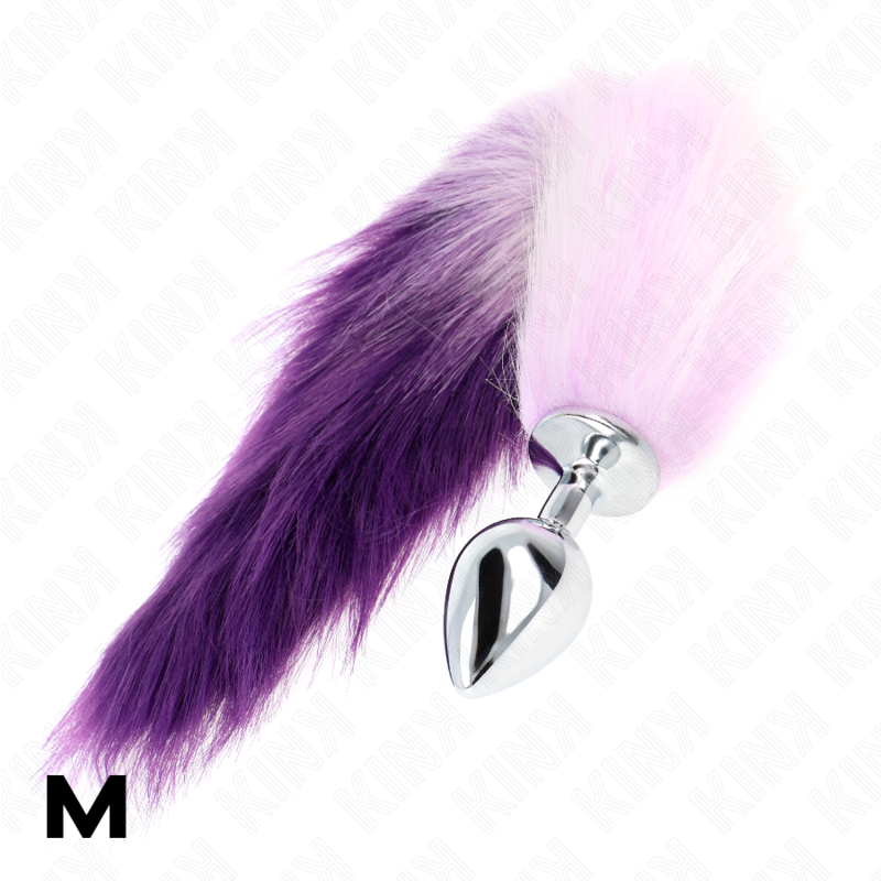 KINK - PLUG ANALE MISURA M 8 X 3,5 CM CON CODA SINTETICA 40 CM VIOLA - KINK PLEASURE PLUGS | Lingerie Harness Boutique