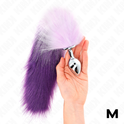 KINK - PLUG ANALE MISURA M 8 X 3,5 CM CON CODA SINTETICA 40 CM VIOLA - KINK PLEASURE PLUGS | Lingerie Harness Boutique