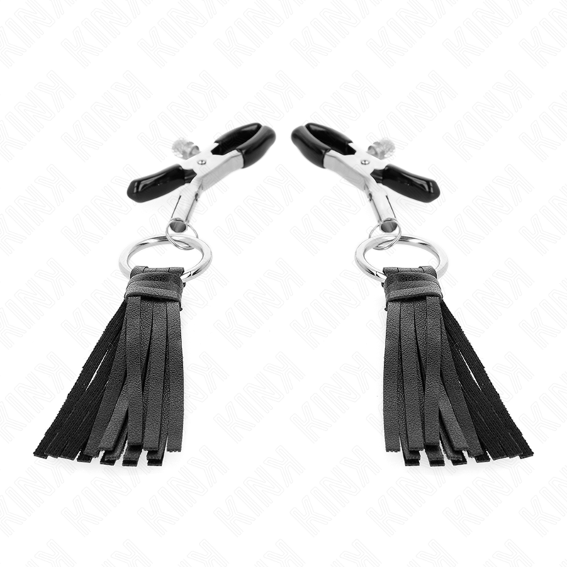 KINK - MORSETTI PER CAPEZZOLI IN SIMILPELLE CON NAPPINE 6 CM - KINK COLLAR & GAG | Lingerie Harness Boutique