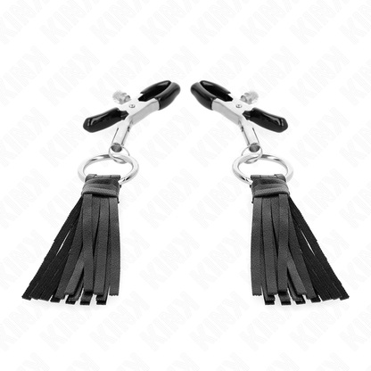 KINK - MORSETTI PER CAPEZZOLI IN SIMILPELLE CON NAPPINE 6 CM - KINK COLLAR & GAG | Lingerie Harness Boutique
