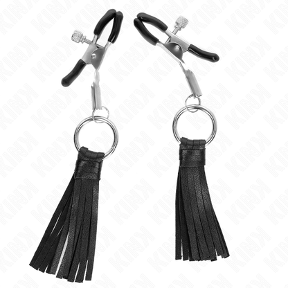 KINK - MORSETTI PER CAPEZZOLI IN SIMILPELLE CON NAPPINE 6 CM - KINK COLLAR & GAG | Lingerie Harness Boutique
