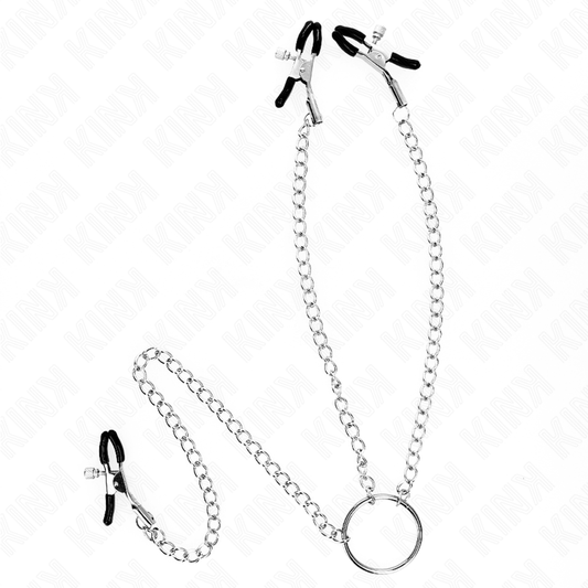 KINK - PINZE PER CAPEZZOLI TRIPLI E CLIT CON CATENA MODELLO 0 - KINK COLLAR & GAG | Lingerie Harness Boutique