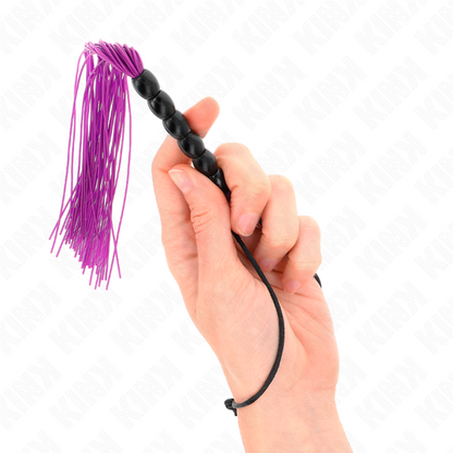 KINK - MINI FRUSTA IN SILICONE CON 6 PERLINE VIOLA 26 CM - KINK IMPACT & TOUCH | Lingerie Harness Boutique
