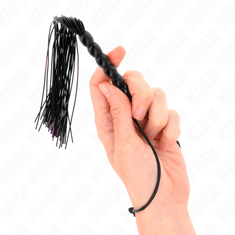 KINK - MINI FRUSTA IN SILICONE CON 6 PERLINE NERE 26 CM - KINK IMPACT & TOUCH | Lingerie Harness Boutique