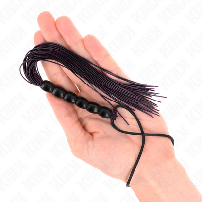 KINK - MINI SILICONE WHIP WITH 6 BLACK BEADS 26 CM