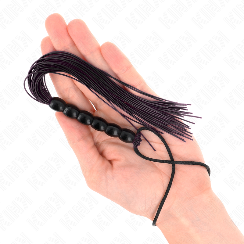 KINK - MINI FRUSTA IN SILICONE CON 6 PERLINE NERE 26 CM - KINK IMPACT & TOUCH | Lingerie Harness Boutique