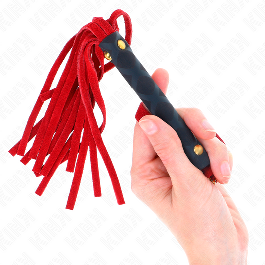 KINK - MINI FRUSTA IN CAMOSCIO ROSSO 30 CM - KINK IMPACT & TOUCH | Lingerie Harness Boutique