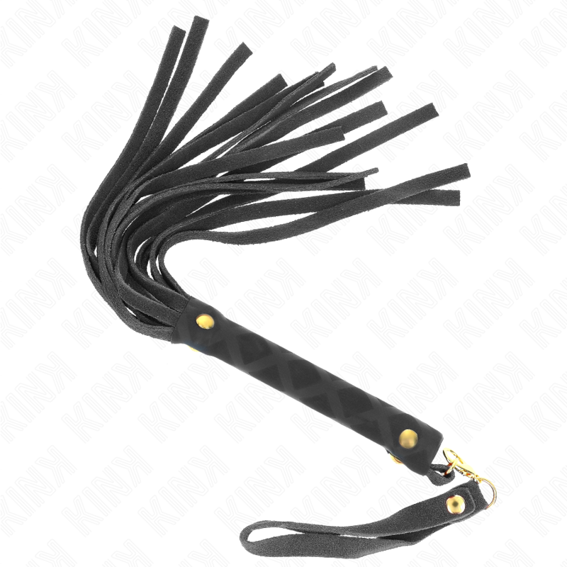 KINK - MINI FRUSTA IN CAMOSCIO NERO 30 CM - KINK COLLAR & GAG | Lingerie Harness Boutique