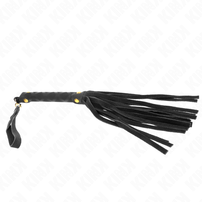 KINK - MINI FRUSTA IN CAMOSCIO NERO 30 CM - KINK COLLAR & GAG | Lingerie Harness Boutique