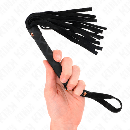 KINK - MINI FRUSTA IN CAMOSCIO NERO 30 CM - KINK COLLAR & GAG | Lingerie Harness Boutique