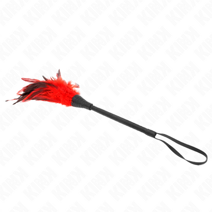 KINK - PIUME DI POLLO SOLLEGATO A FORMA DI CORNO ROSSO 36 CM - KINK IMPACT & TOUCH | Lingerie Harness Boutique