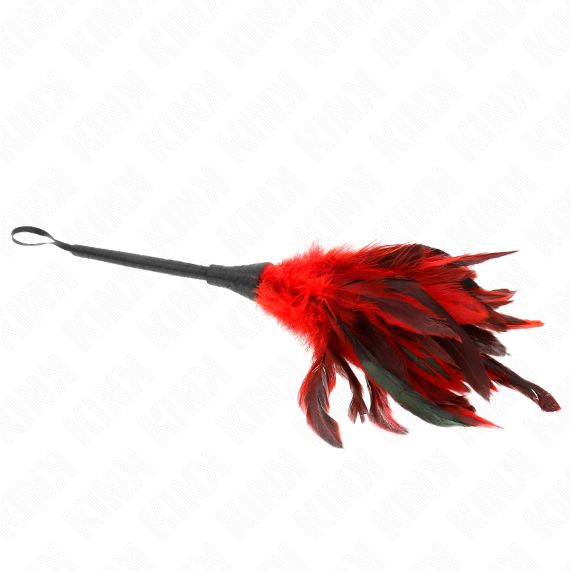 KINK - PIUME DI POLLO SOLLEGATO A FORMA DI CORNO ROSSO 36 CM - KINK IMPACT & TOUCH | Lingerie Harness Boutique