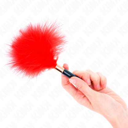 KINK - PIUME TICKLE IN METALLO ORO ROSSO 18 CM - Lingerie Harness Boutique | Lingerie Harness Boutique