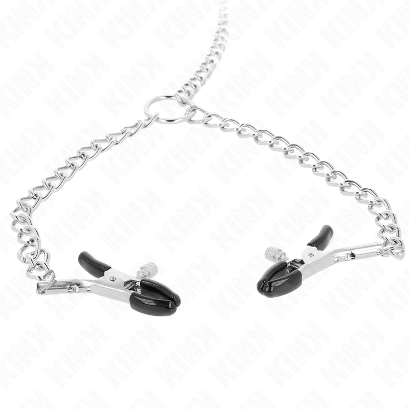 KINK - MORSETTI PER CAPEZZOLI A 4 CATENE 32 CM CON CATENE 14 CM - KINK COLLAR & GAG | Lingerie Harness Boutique