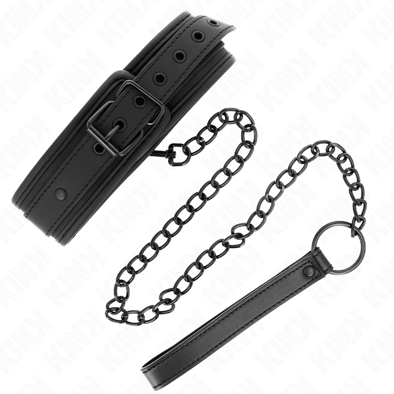 KINK - NEOPRENE BONDAGE COLLAR MODEL 1 WITH 78 CM ADJUSTABLE BELT 37.5 X 49.5 CM