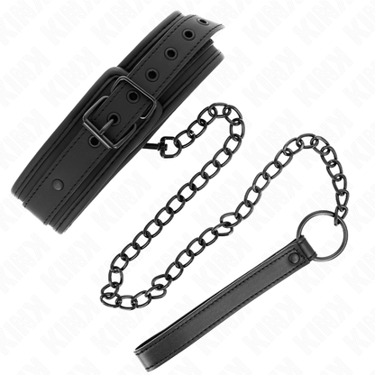 KINK - NEOPRENE BONDAGE COLLAR MODEL 1 WITH 78 CM ADJUSTABLE BELT 37.5 X 49.5 CM