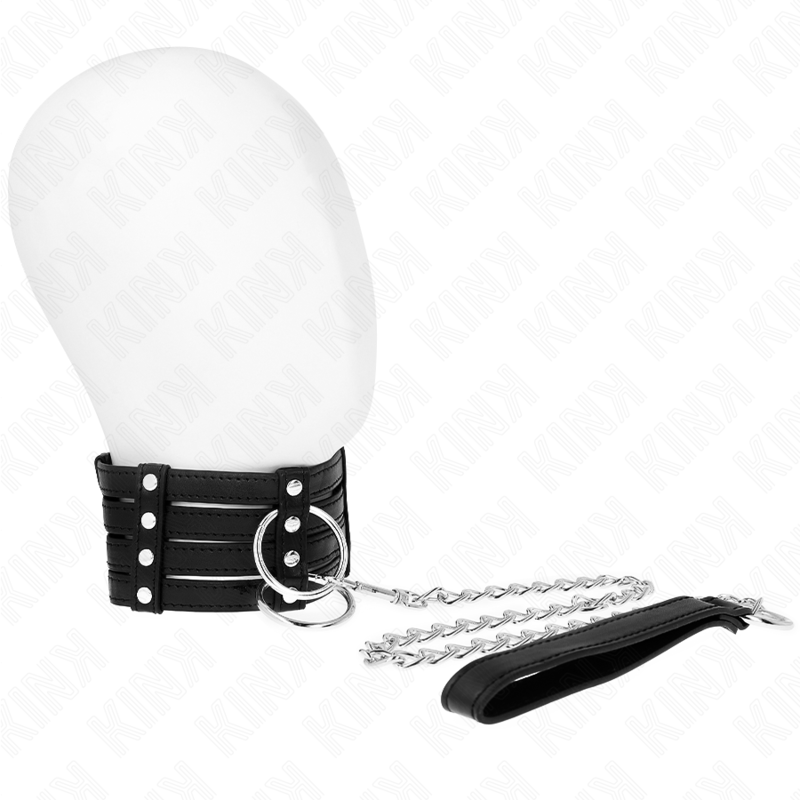 KINK - COLLANA CON CINTURA 65 CM STILE SUB REGOLABILE 35-51 CM X 7 CM - KINK COLLAR & GAG | Lingerie Harness Boutique
