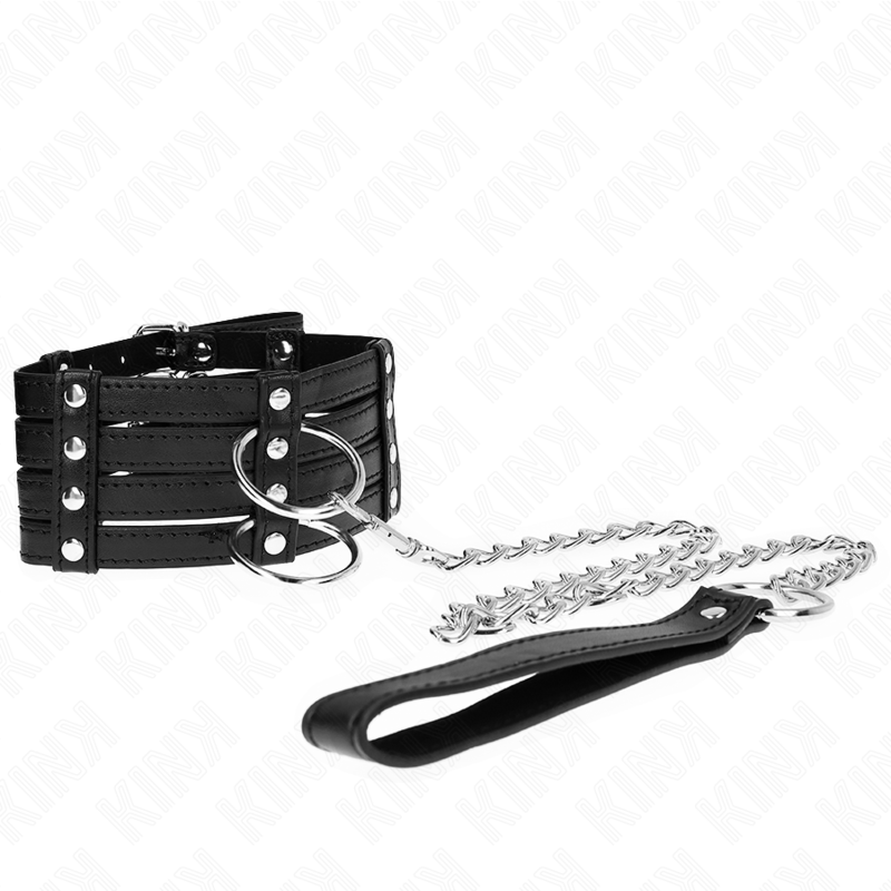 KINK - COLLANA CON CINTURA 65 CM STILE SUB REGOLABILE 35-51 CM X 7 CM - KINK COLLAR & GAG | Lingerie Harness Boutique