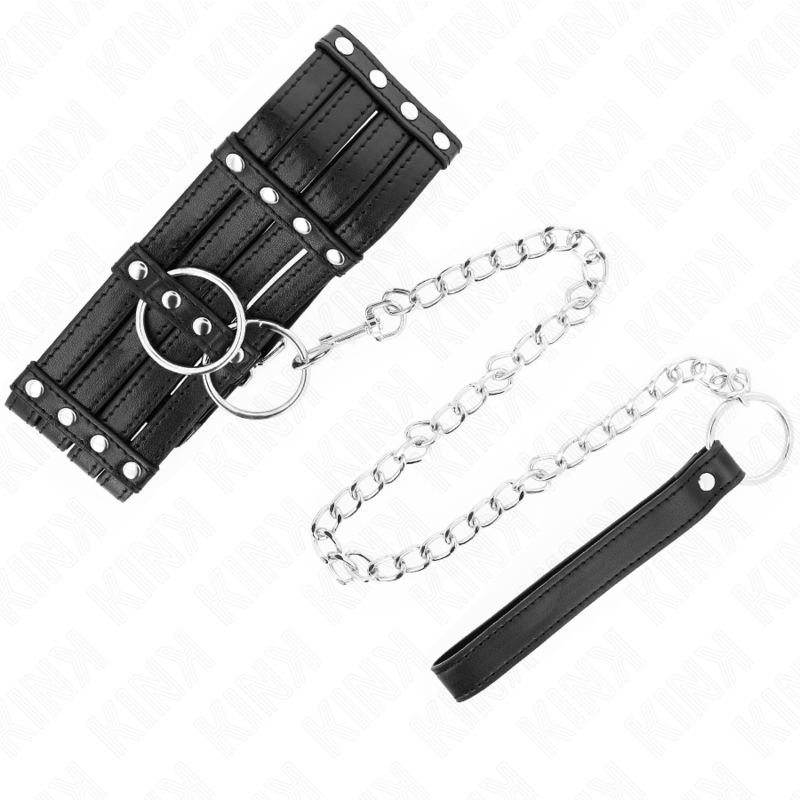 KINK - COLLANA CON CINTURA 65 CM STILE SUB REGOLABILE 35-51 CM X 7 CM - KINK COLLAR & GAG | Lingerie Harness Boutique