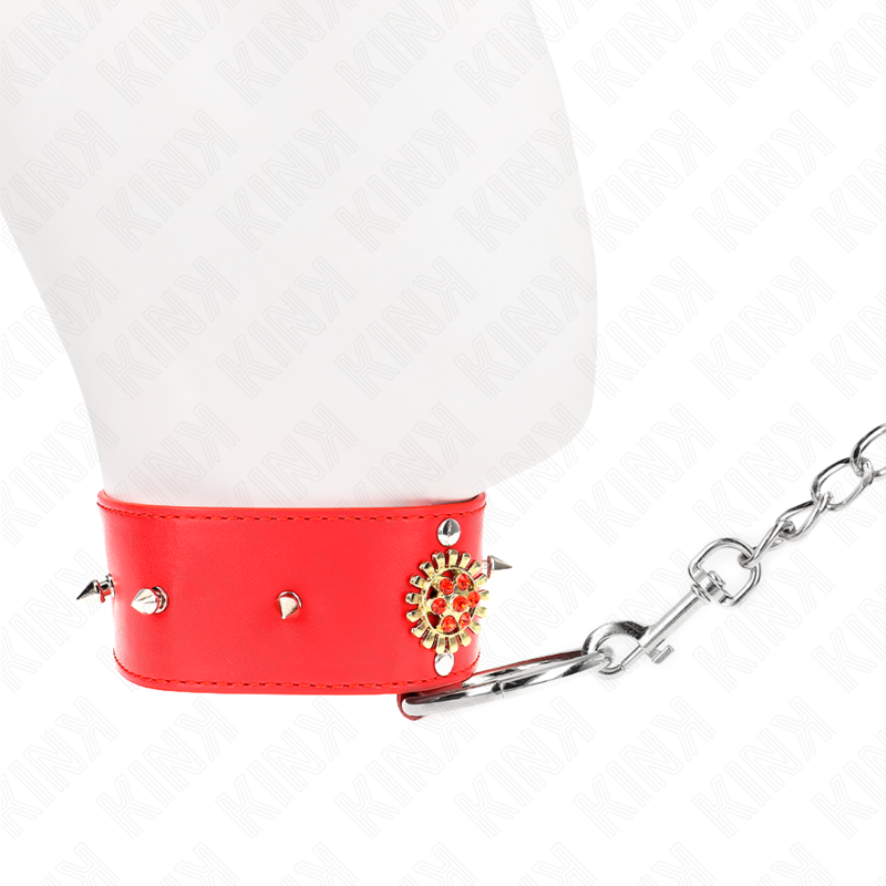 KINK - COLLANA DI DIAMANTI ROSSI CON CINTURA 65 CM REGOLABILE 35-51 CM X 7 CM - KINK COLLAR & GAG | Lingerie Harness Boutique