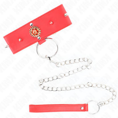 KINK - RED DIAMOND NECKLACE WITH BELT 65CM ADJUSTABLE 35-51CM X 7CM